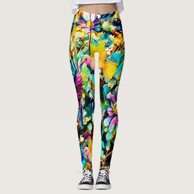 Legging O jardim do colibri - caneleiras das mulheres das (Frente)