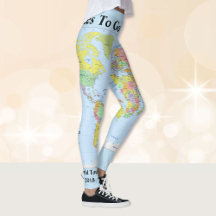 O Mapa Mundial Leggg SEU NOME Yoga Pants S to XL