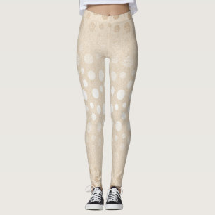 Legging O marfim da pérola pontilha o encanto Pastel dos