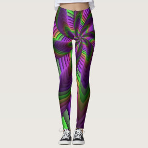 Legging O néon colore o teste padrão colorido louco