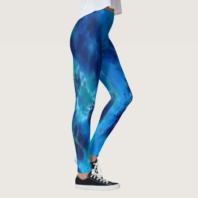 Legging O Oceano Blues - Arte Folclórica Tintos de Boho (Direita)