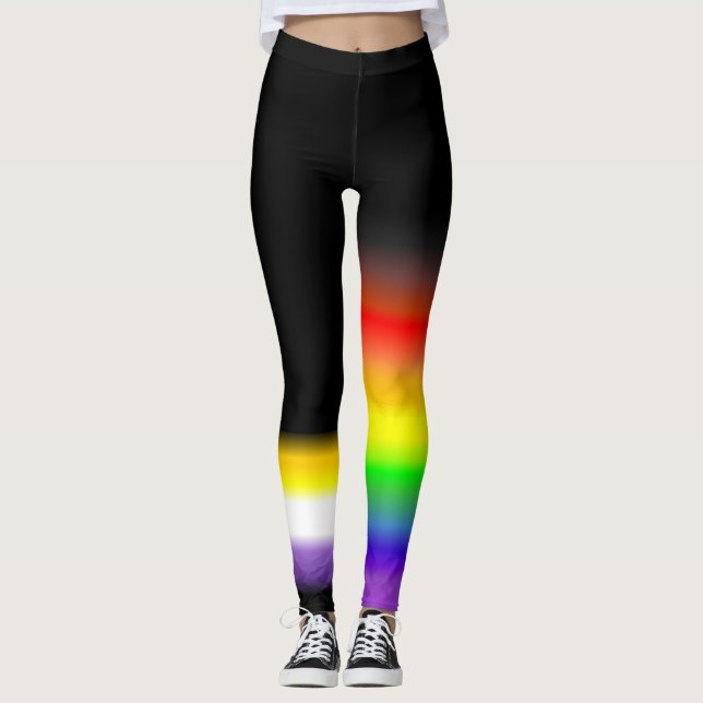 Legging O orgulho alegre nonbinary assimétrico do (Frente)