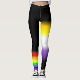 Legging O orgulho alegre nonbinary assimétrico do
