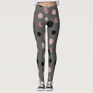 Legging o ouro cor-de-rosa do falso elegante cora círculo