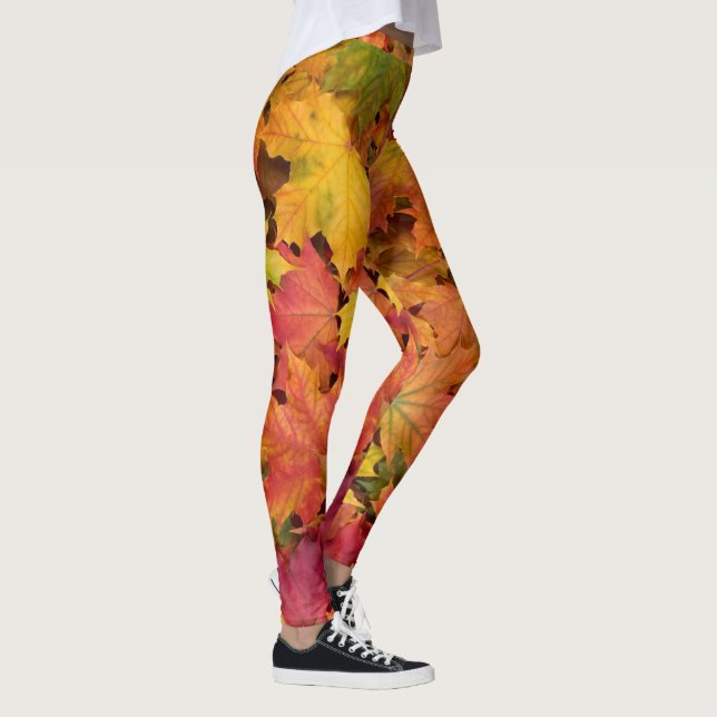 Legging O outono deixa Douradas cores amarelas vermelhas (Direita)