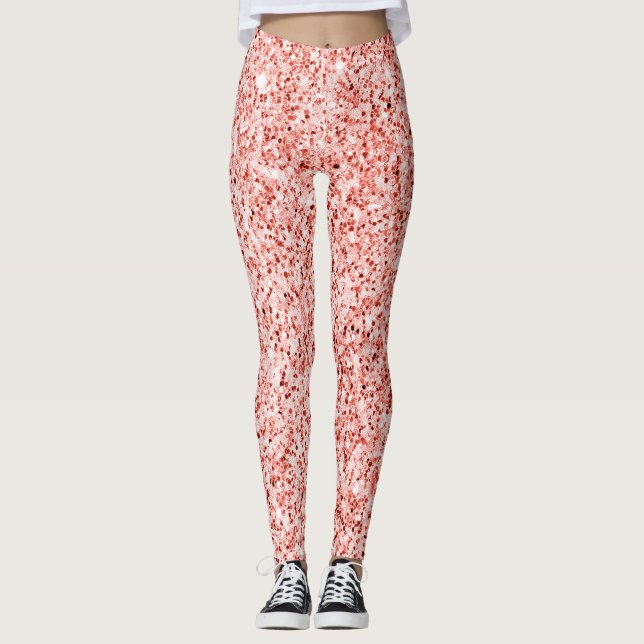 Legging O pastel cor-de-rosa brilha (Frente)