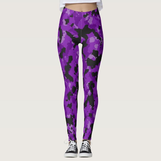 Legging O roxo bebeu caneleiras de Camo (Frente)