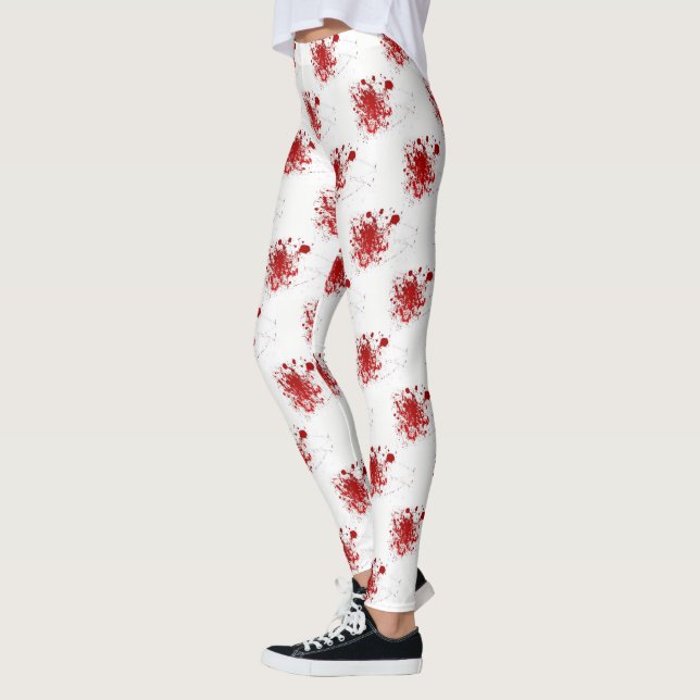 Legging O sangue assustador do Dia das Bruxas Splatters (Esquerda)