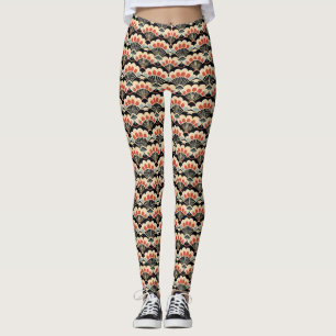 Legging O ventilador da Art Deco inspirado no Japandi foi
