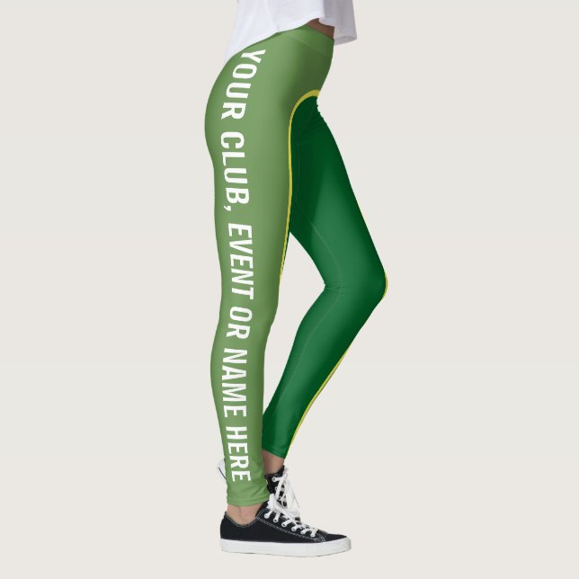 Legging O verde protege Caneleiras nomeadas Customisable (Direita)