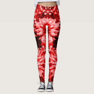 Legging O vermelho floresce caneleiras