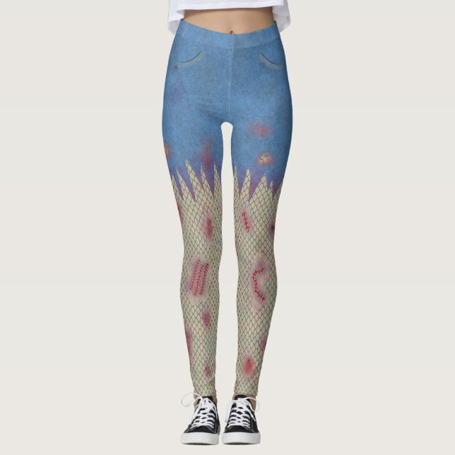 Legging O zombi o Dia das Bruxas Scars o traje engraçado (Frente)