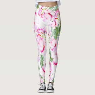 Legging Oásis Tropical Rosa Verde Deixa-Se Floral