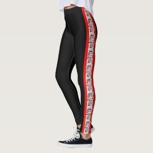 Legging Obrigado multilingue você listras verticais da