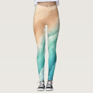 Legging Oceano Beach Sea Watercolor UMMER tHEME