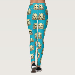 Legging Octopus na Flores, design de Animais Cutes