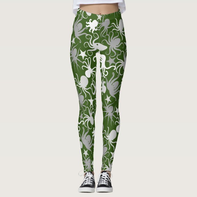 Legging Octopus Pattern.b DGreen BG (Frente)