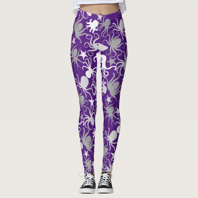 Legging Octopus Pattern.b Roxo BG (Frente)