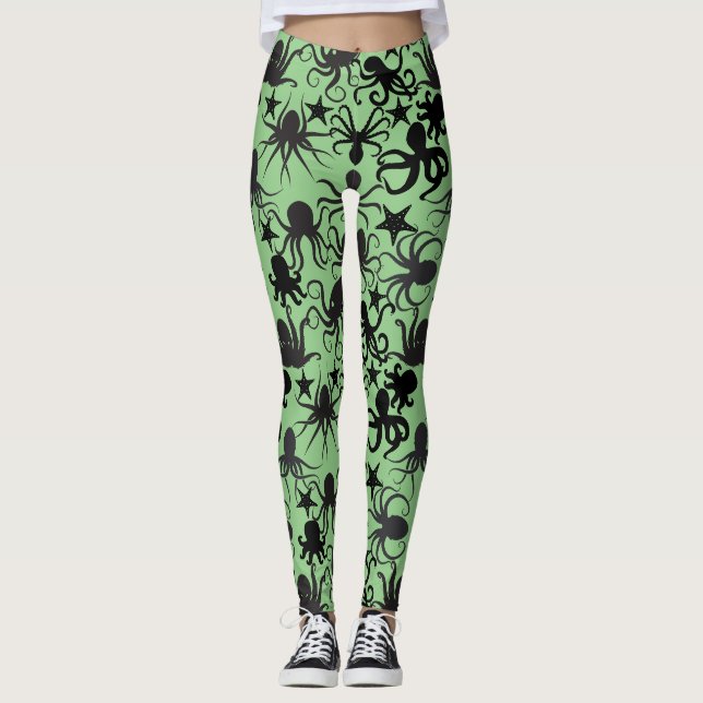 Legging Octopus Pattern.w LGreen BG (Frente)