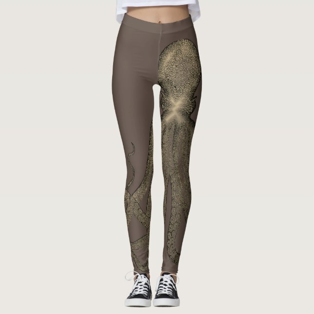 Legging Octopus Sepia Brown Vintage (Frente)