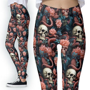 Legging Octopus Tentáculos e Skulls Alternativo Gótico