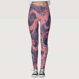 Legging Octopus Watercolor Padrão Personalizado Colorido