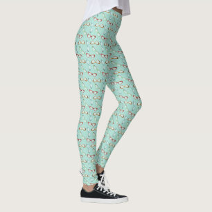 Legging Óculos catocromáticos Teal de padrão com pontos