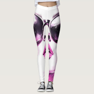 Legging Óculos de Sol Femininos de Moda em Aquarela Rosa C