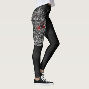 Legging Odin ravens espadas Viking Mythology bandeira do C