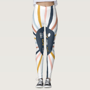 Legging Olá Sunshine: Tipografia infantil colorida