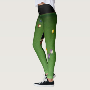 Legging Óleo de mesa de Eightball com bolas e tacos,