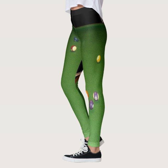 Legging Óleo de mesa de Eightball com bolas e tacos, (Esquerda)