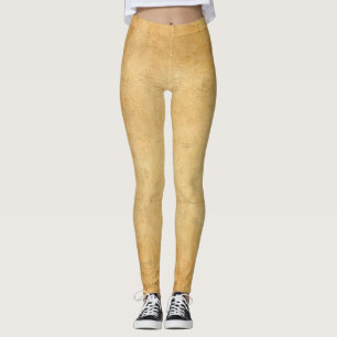 Legging Olhar de papel velho usado elegante alaranjado