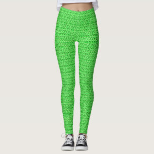 Legging Olhar verde-maçã da malha do Weave