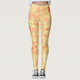 Legging Olhar Vintage Flor Explode em Textura Amarela Clar