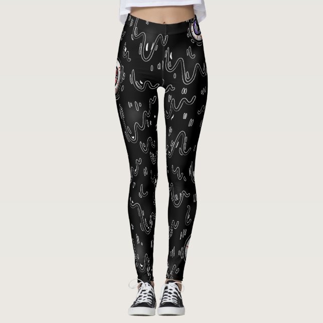 Legging Olho de Halloween Drip Assustador (Frente)
