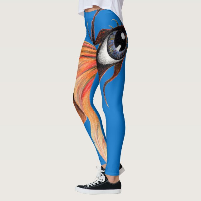 Legging Olho Dourado Peixe Fantasia Surrealista Arte Origi (Esquerda)
