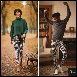 Legging Olho Geométrico Padrão branco e preto