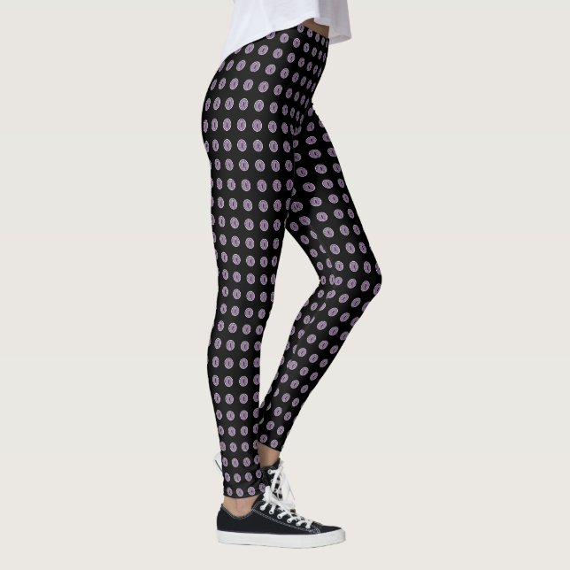 Legging Olhos de Bolinhas Roxo do Dia das Bruxas (Direita)