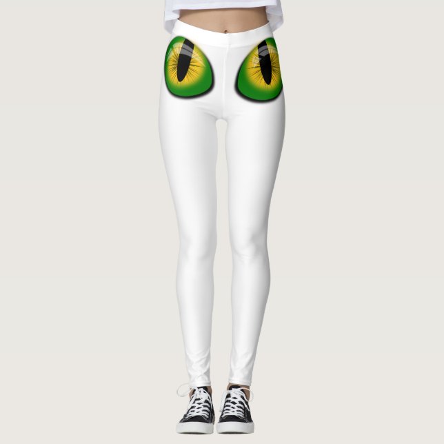Legging Olhos de Gato Amarelo Verde (Frente)