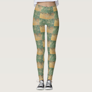 Legging Oliveiral de Van Gogh - Arte da Natureza em Verde