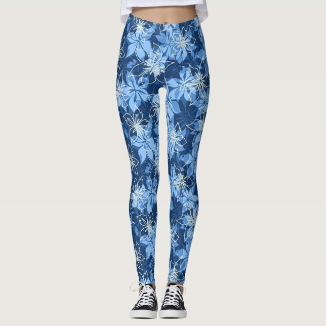 Legging Olowalu Hibiscus Hawaiian Camo Floral (Frente)