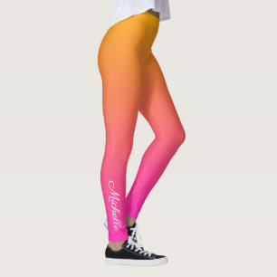 Legging Ombre amarelo e cor-de-rosa do inclinação