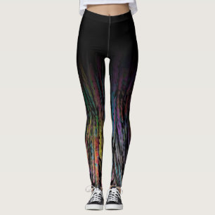 Legging Ombre preto com o artística abstrato Funky