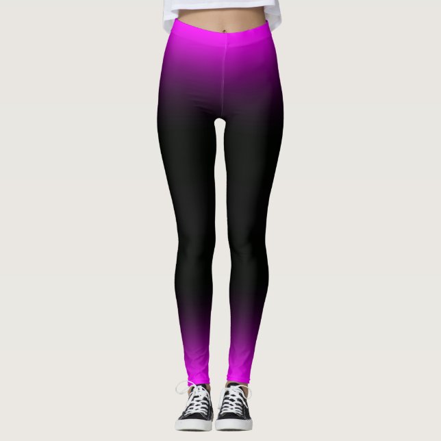 Legging Ombre roxo e preto Pinkish luminoso (Frente)