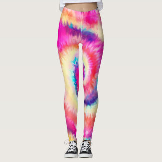 Legging Ombre Tie Dye Arco-Íris Amarelo-Rosa