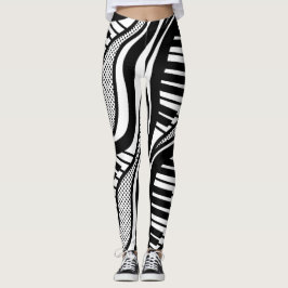 Legging Onda Branca Branca Moderna