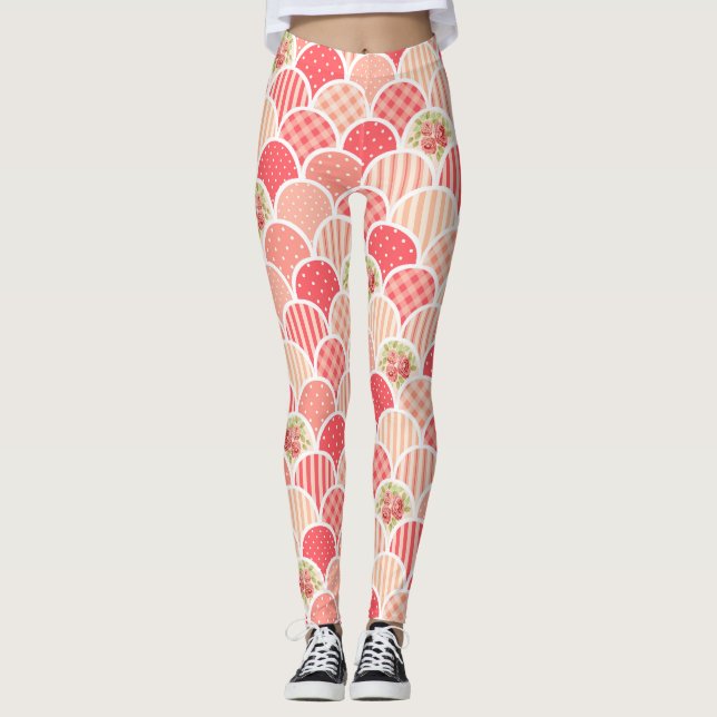 Legging Onda floral floral de vanguarda (Frente)