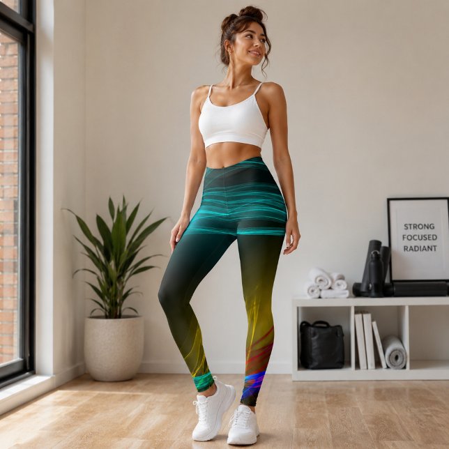 Legging Onda Neon Abstrata Colorida Moderna  (Criador carregado)