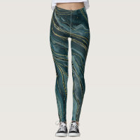 Ondas Abstratas de Aquarela Azul Teal Dourado